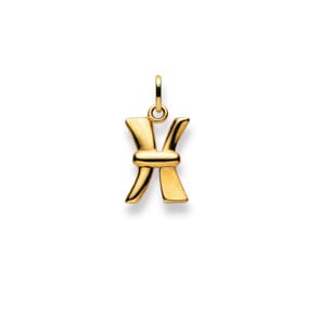 Pendentif or jaune 750/18 ct, Lettre X