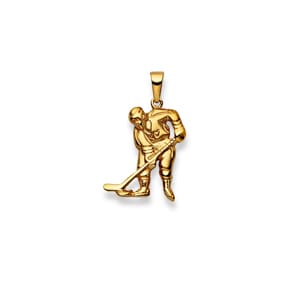Anhänger 750/18 K Gelbgold, Eishockeyspieler
