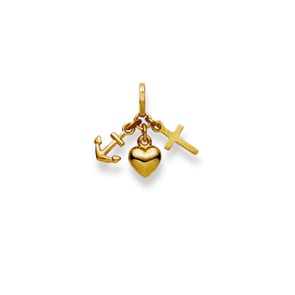 Anhänger 750/18 K Gelbgold, Glaube Liebe Hoffnung