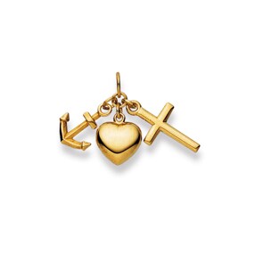 Anhänger 750/18 K Gelbgold, Glaube Liebe Hoffnung
