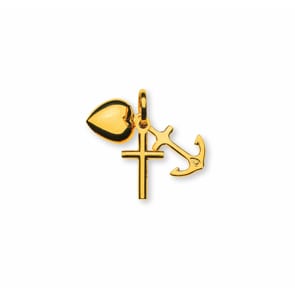 Anhänger 750/18 K Gelbgold, Glaube Liebe Hoffnung