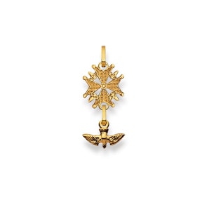 Pendentif or jaune 750/18 ct, Croix Hugenotte
