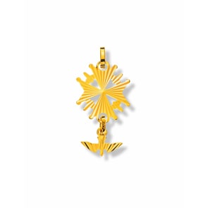 Pendentif or jaune 750/18 ct, Croix Hugenotte