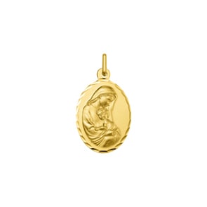 Pendentif or jaune 750/18 ct Vierge à l'enfant