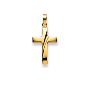 Pendentif or jaune 750/18 ct, Croix