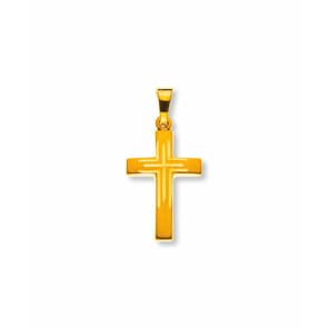 Pendentif or jaune 750/18 ct, Croix