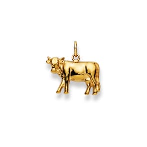 Pendentif or jaune 750/18 ct, Vache