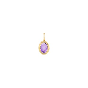 Pendentif or jaune 750/18 ct avec améthyste ovale