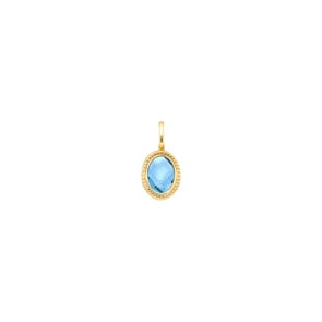 Anhänger 750/18 K Gelbgold mit Blautopas oval