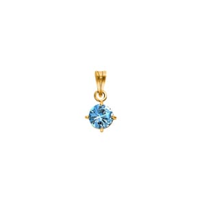 Pendant 750/18 K Yellow Gold with round Blue Topaz