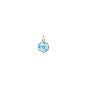 Anhänger 750/18 K Gelbgold mit Blautopas rund