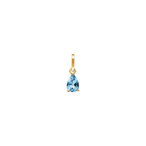 Pendentif or jaune 750/18 ct avec topaze bleue poire 6 x 4mm