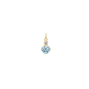 Anhänger 750/18 K Gelbgold mit Blautopas und Zirkonia