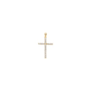 Anhänger 750/18 K Gelbgold mit Brillanten 0.50 ct H/si, Kreuz