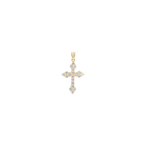 Anhänger 750/18 K Gelbgold mit Brillanten 0.50 ct H/si, Kreuz