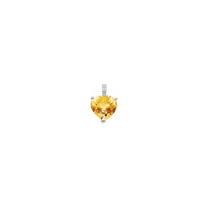 Anhänger 750/18 K Gelbgold mit Citrin und Diamanten 0.01 ct H/si, Herz