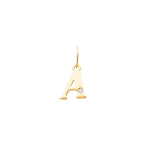 Anhänger 750/18 K Gelbgold mit Diamant 0.01ct., Buchstabe A
