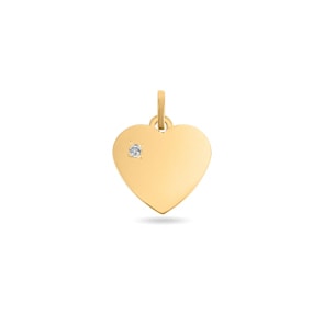 Plakette 750/18 K Gelbgold mit Diamant 0.03ct, Herz