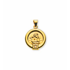 Anhänger 750/18 K Gelbgold mit Diamant, Schutzengel