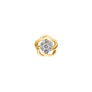 Anhänger 750/18 K Gelbgold mit Diamanten 0.10 ct H/si, Blume