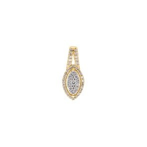 Pendentif or jaune 750/18 ct avec diamants 0.16 ct H/si