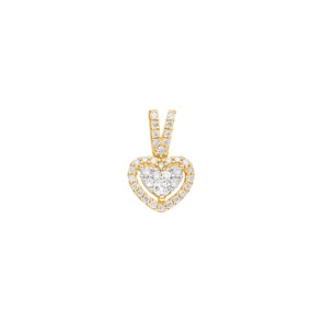 Anhänger 750/18 K Gelbgold mit Diamanten 0.21 ct H/si, Herz