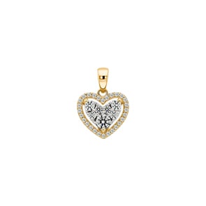Anhänger 750/18 K Gelbgold mit Diamanten 0.51 ct H/si, Herz