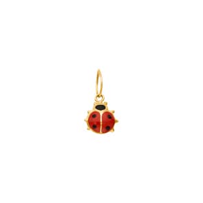 Anhänger 750/18 K Gelbgold mit Lack 6mm, Marienkäfer