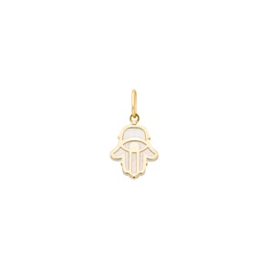 Anhänger 750/18 K Gelbgold mit Perlmutt, Fatimas Hand