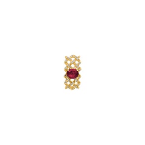 Anhänger 750/18 K Gelbgold mit Rubin & Diamanten 0.08 ct H/si