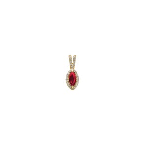 Anhänger 750/18 K Gelbgold mit Rubin & Diamanten 0.11 ct H/si