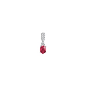 Anhänger 750/18 K Gelbgold mit Rubin oval und Diamanten 0.05 ct H/si