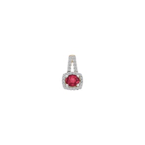 Anhänger 750/18 K Gelbgold mit Rubin oval und Diamanten 0.11 ct H/si
