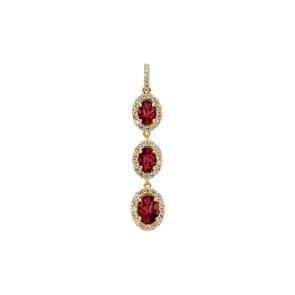 Anhänger 750/18 K Gelbgold mit Rubinen & Diamanten 0.45 ct H/si