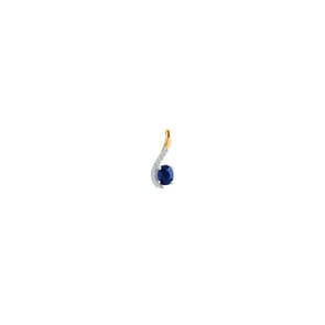 Anhänger 750/18 K Gelbgold mit Saphir oval und Diamanten 0.03 ct H/si