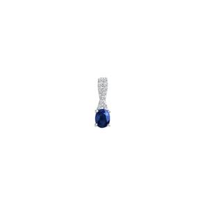 Anhänger 750/18 K Gelbgold mit Saphir oval und Diamanten 0.05 ct H/si