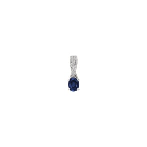 Anhänger 750/18 K Gelbgold mit Saphir oval und Diamanten 0.05 ct H/si