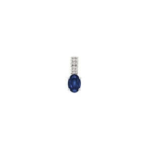Anhänger 750/18 K Gelbgold mit Saphir oval und Diamanten 0.05 ct H/si