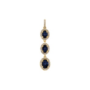Anhänger 750/18 K Gelbgold mit Saphiren & Diamanten 0.45 ct H/si