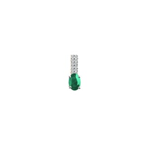 Anhänger 750/18 K Gelbgold mit Smaragd oval und Diamanten 0.05 ct H/si