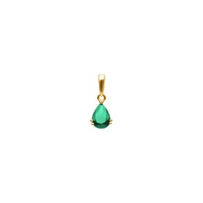 Anhänger 750/18 K Gelbgold mit Smaragd, Tropfen