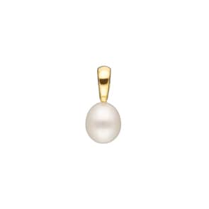 Anhänger 750/18 K Gelbgold mit Süsswasserzuchtperle Tropfen