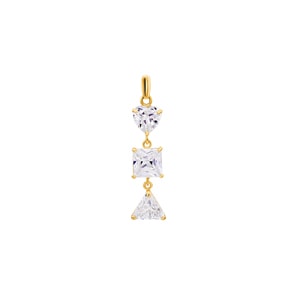 Pendentif or jaune 750/18 ct avec zircones