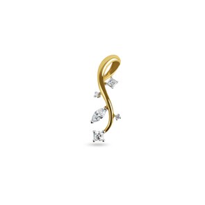 Pendentif or jaune 750/18 ct avec zircones