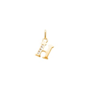 Anhänger 750/18 K Gelbgold mit Zirkonia, Buchstabe H