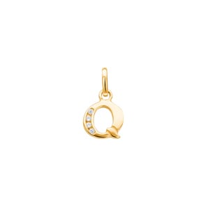 Anhänger 750/18 K Gelbgold mit Zirkonia, Buchstabe Q