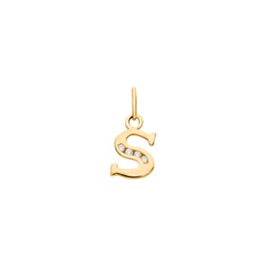 Anhänger 750/18 K Gelbgold mit Zirkonia, Buchstabe S
