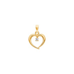 Anhänger 750/18 K Gelbgold mit Zirkonia, Herz