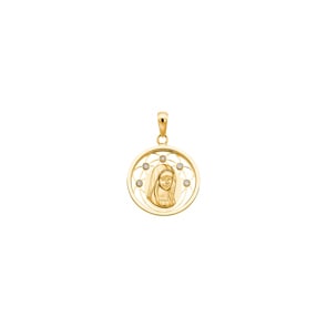 Anhänger 750/18 K Gelbgold mit Zirkonia, Madonna