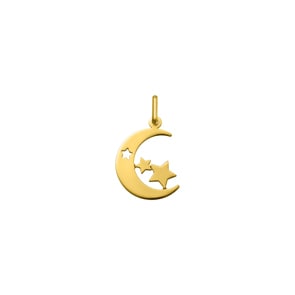 Anhänger 750/18 K Gelbgold Mond mit Sternen